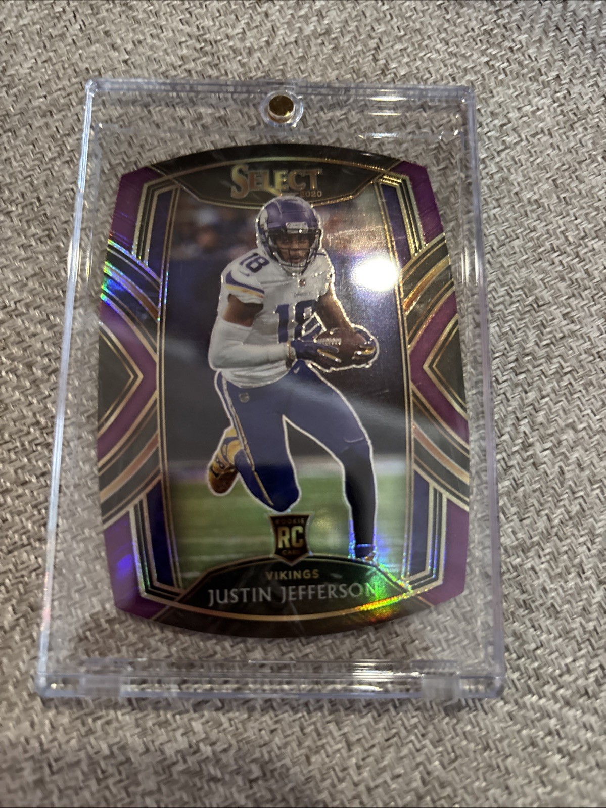 2020 Panini Select - Club Level Justin Jefferson #261 Purple Prizm Die-Cut (RC)