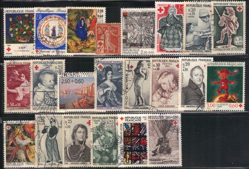 Frankreich 1914/98 22 Briefmarken gestempelt Rotes Kreuz (AP106)