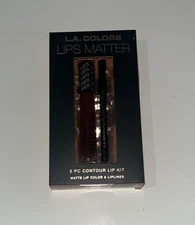 L.A. Colors Lip Matter  2 Piece  Contour Lip Kit Matte Lip Color & Lip Liner