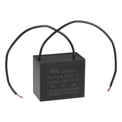Metallized Film Ceiling Fan Capacitor CBB61 30uF 350V AC 2 Wires