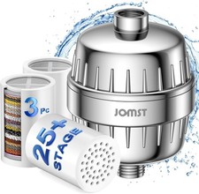 Jomst 25-Stage Shower Head Filter with 3 Cores, High Water Output, Chrome