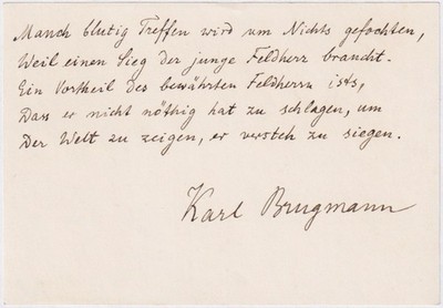 Karl Brugmann Indogermanist Autograph Handschrift Schiller Zitat 1903