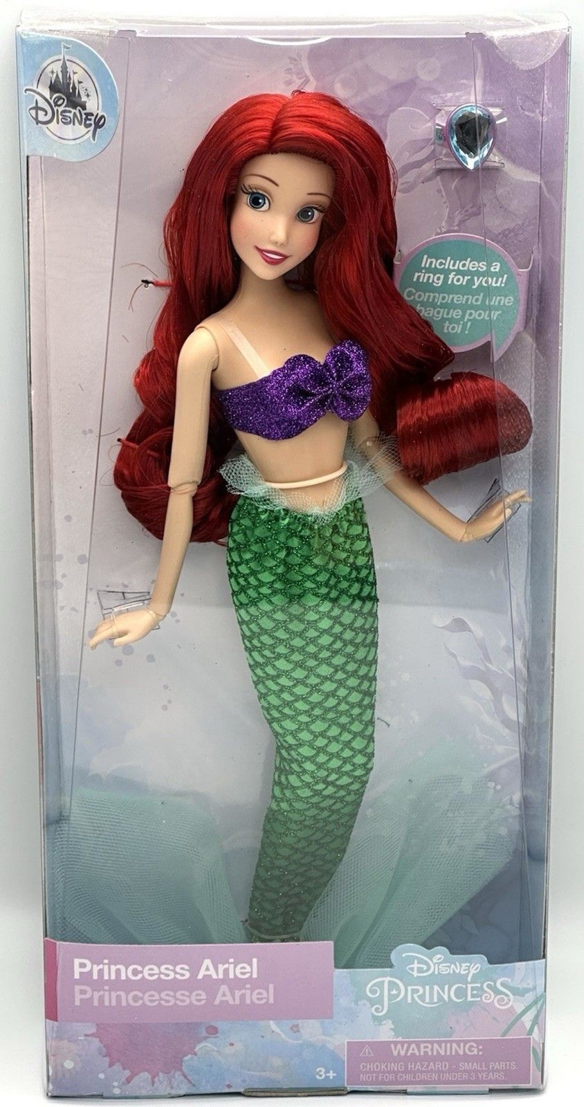 Disney Store Exclusive Princess Ariel 12” Classic Doll w/Ring The Little Mermaid
