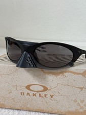 Oakley Plantaris Sunglasses Prizm Grey Lenses Matte Black Frame USED