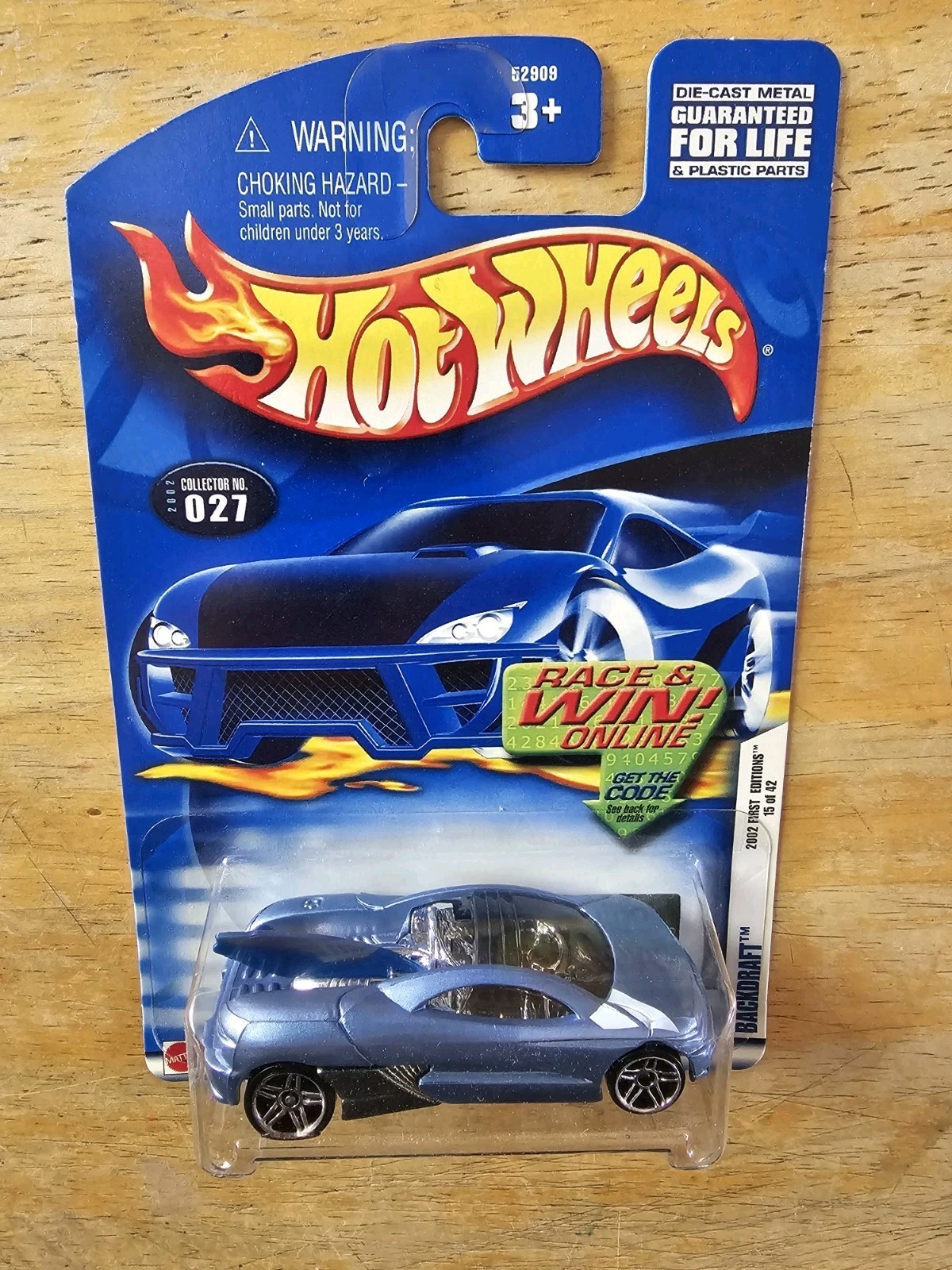 Hot Wheels Backdraft. Blue; 2002 First Editions Series 15/42 Collector No. 027