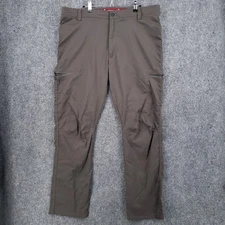 Wrangler Pants Mens 40x32 Gray Comfort Flex Cargo Flat Front Hiking Outdoor