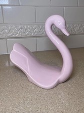 Vintage Rose Pink Ceramic Swan Decor Hand Towel Holder