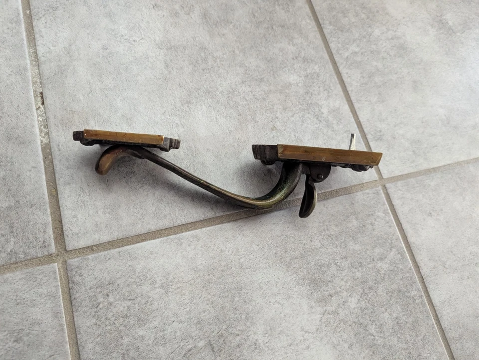 Antique Bronze 10.5 in. Exterior Door Pull Thumb Latch Gothic Hammered Art Deco - Image 2 of 3