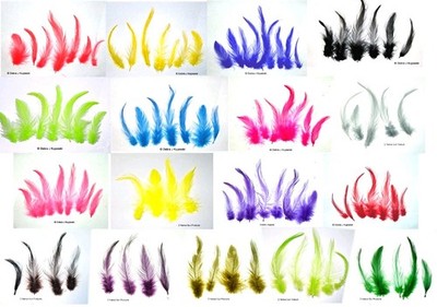 Rooster Hackle Feathers 2-6'' Dyed Loose 7 gram bag (1/4 oz) Approx 150 count