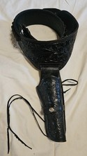 Western Mexican black holster belt, 21 cartridge