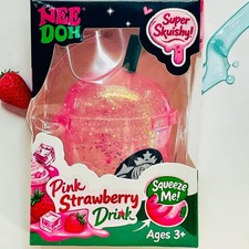 NeeDoh Super Squishy Pink Strawberry Drink Sq...