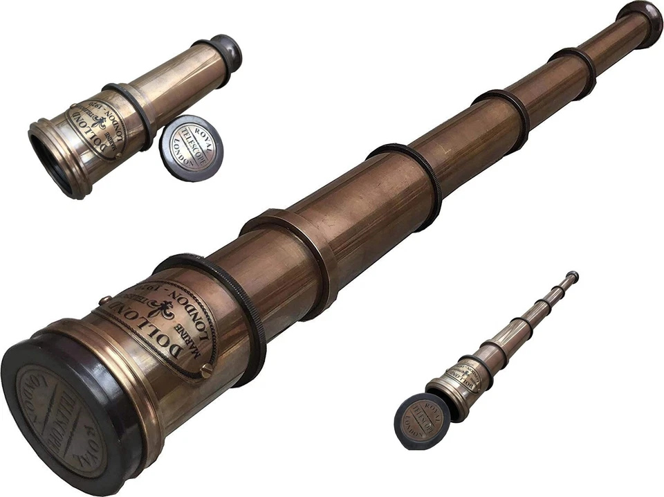 NAUTICAL MARITIME TELESCOPE MARINE ANTIQUE BRASS PIRATE SPYGLASS VINTAGE SCOPE - Image 2 of 4