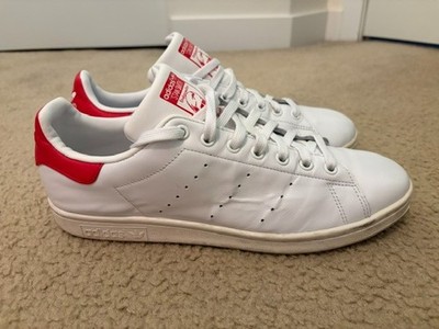 Adidas Stan Smith White/Red Sneakers, men's size 10 U.S. / 44 EU