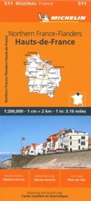 Nord-Pas-de-Calais, Picardy - Michelin Regional Map 511 by Michelin SHEET MAP