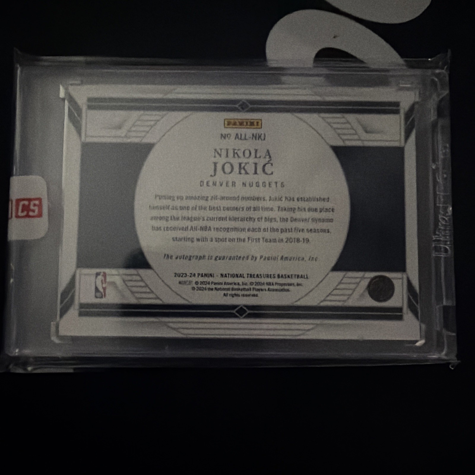 2023-24 Panini National Treasures Nikola Jokic All-NBA Auto Emerald /5 view 2