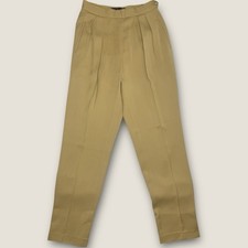 Ralph Lauren Purple Label Pleated Front High Waisted Wool Pants Tan Size 8