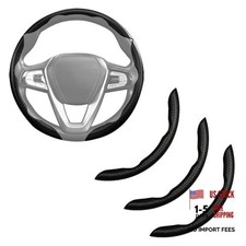 Carbon Fiber Steering Wheel Cover 3pcs Anti-Slip Car Steering Wheel Matte Black