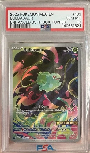 2025 POKEMON MEG EN-MEGA EVOLUTION ENHANCED “With Stamp” #133 BULBASAUR PSA 10
