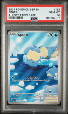 【英語版・シリアル】PSA10 噂の真相究明 かえで 箔押し SP 2024 POKEMON SSP EN-SURGING SPARKS ILLUSTRATION RARE #199 SPHEAL