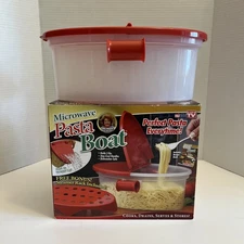 Microwave PASTA BOAT by Telebrands As Seen On TV Perfect Pasta Cooker Bowl NEW