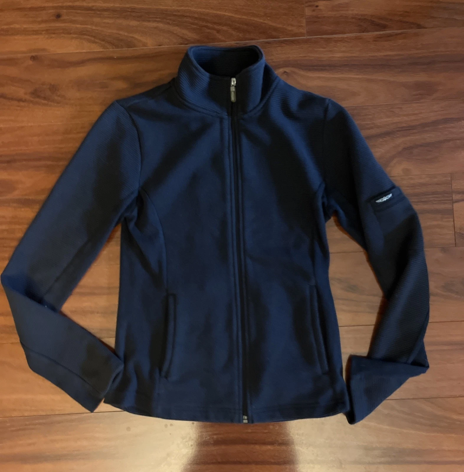 Straight Down Women’s Golf Jacket Sz Small Ribbed Design Full Zip Embroidered