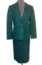 Vtg Pendleton Wool Pencil Skirt Suit Set Size 10P Runs Small Altered Classic USA