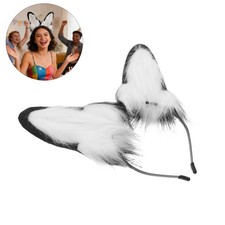 Dog Ears Headband: Soft Plush Animal Ear Hairband for Festival Costume