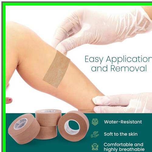 Gentle Tan Microporous Surgical Tape for Sensitive Skin 1 Inch - 第 6/6 張圖片