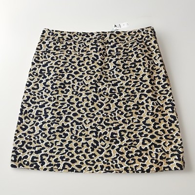 Talbots Leopard Print Mini Skirt Women s Size 10 Lined Stretch Animal Print NWT