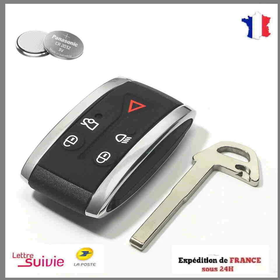 T.K.M-PARTS CLE POUR JAGUAR XKR X-TYPE S-TYPE XK XF 5 BOUTON TELECOMMANDE + CR2032 BATTERIE