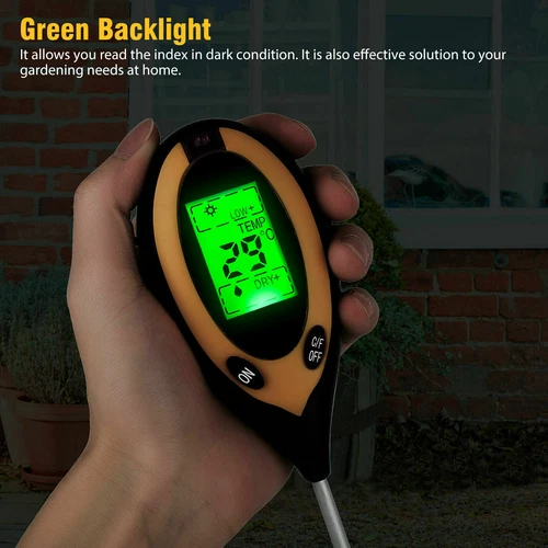 4 in 1 LCD Digital PH Tester Soil Water Moisture Light Temperature Test Meter - Picture 5 of 10