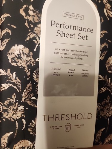 400 Thread Count Performance Printed Floral Twin/XL Twin Sheet Set - Threshold - Picture 5 of 8