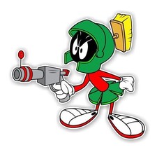 Marvin the Martian with Gun Decal / Sticker Die cut