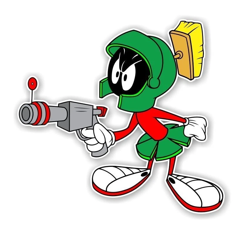 DSIGN Marvin the Martian with Gun Decal / Sticker Die cut