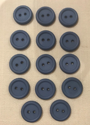 14 x Mid Blue Buttons 14mm - Great for Craftwork (jx121) FREE POST ...