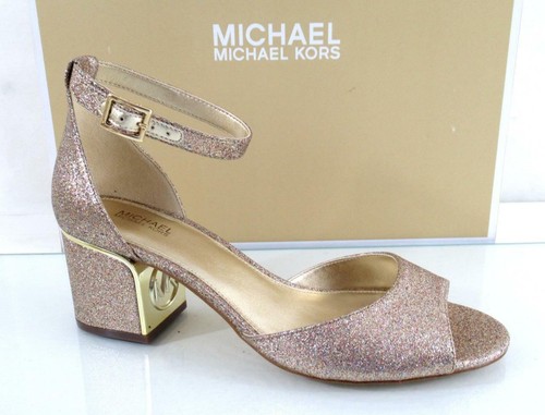 michael kors gold block heel