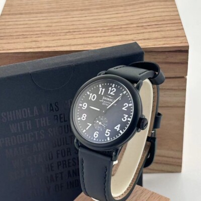 Shinola The Runwell 41mm ARGONITE 1069 Black Dial Black