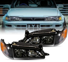 For 1993-1997 Toyota Corolla Dx Black Housing Headlights Wcorners Lhrh For 1993-1997 Toyota Corolla Dx Black Housing Headlights Wcorners Lhrh