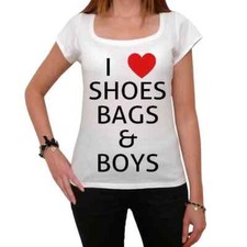 Women's Graphic T-Shirt I Love Shoes Bags And Boys Paris Hilton New York