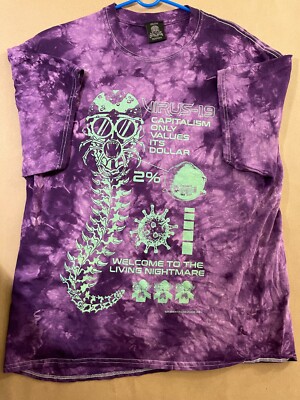 Alexander Heir x Death/Traitors Virus Tie Dye Purple Colored Shirt Size XL