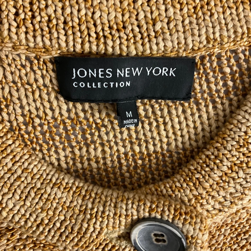 NWT Jones New York Camel Colored Long Sleeve Knit Cardigan Size Medium - Image 2 of 4