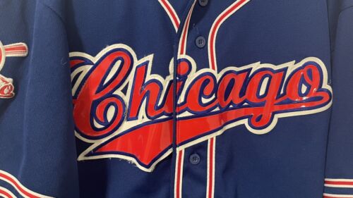 Vintage 90’s Chicago Cubs Colosseum Athletics Jersey Adult Size 2XL FLAW - Picture 3 of 12
