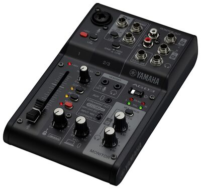 YAMAHA Live Streaming Mixer 3 Kanal Schwarz AG03MK2 B 3,5mm Audio USB-C NEU