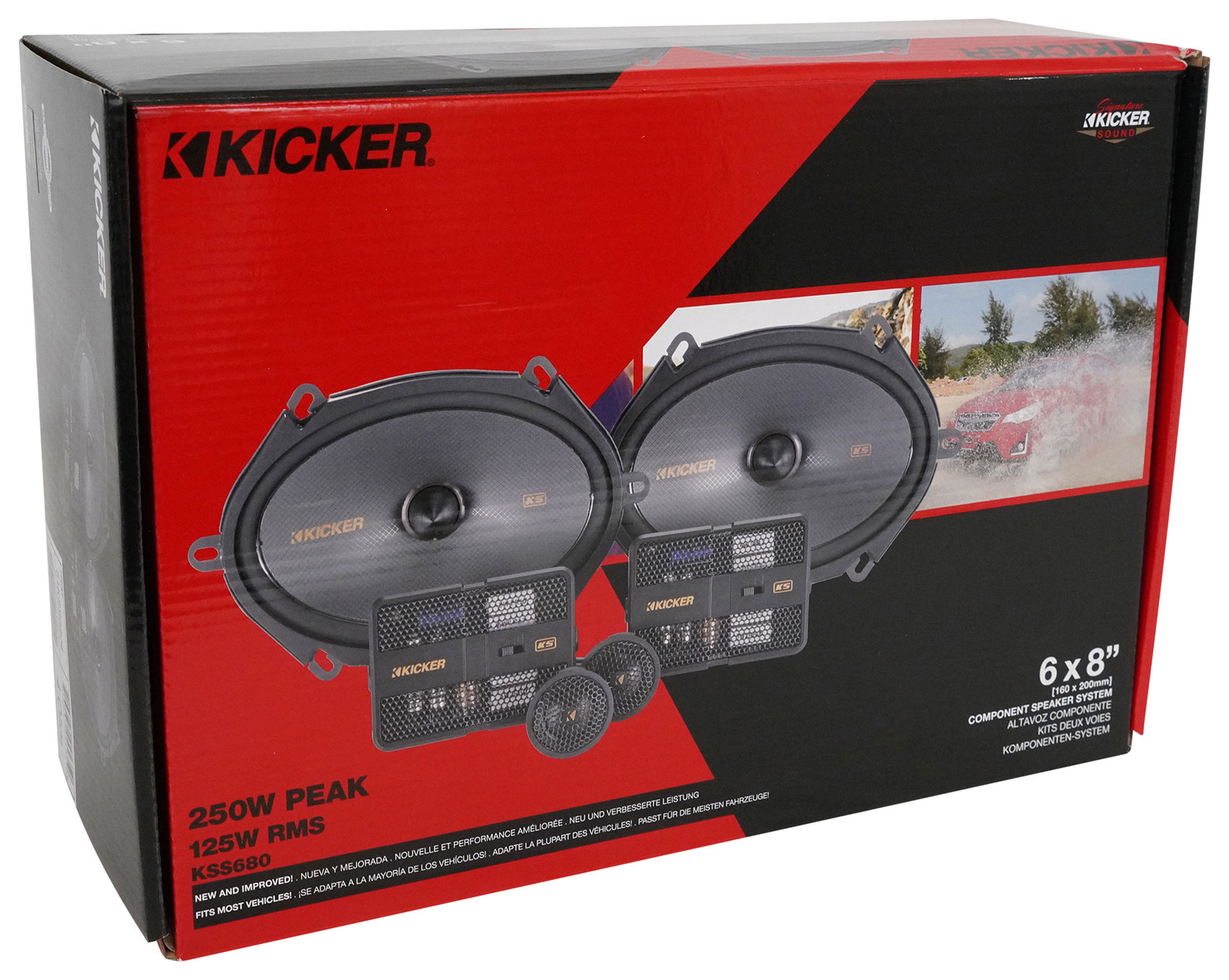 Пара автомобильных аудиокомпонентных динамиков Kicker 51KSS6804 6x8 5x7 с 1 твитером