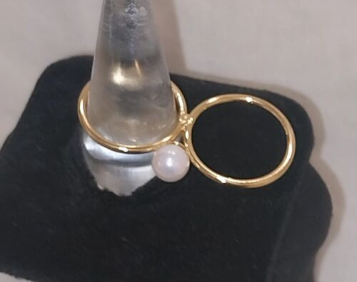 Amber Sceats Gold Plated Pearl Ring