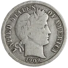 1908-D Barber Dime Nice Circulated VG/FINE! Complete Your Album!