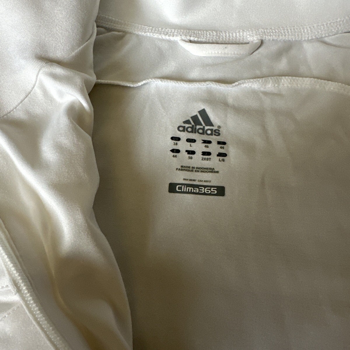 しゃつ Adidas Clima 365 Long Sleeve Zip Up - Women's Larger - White and