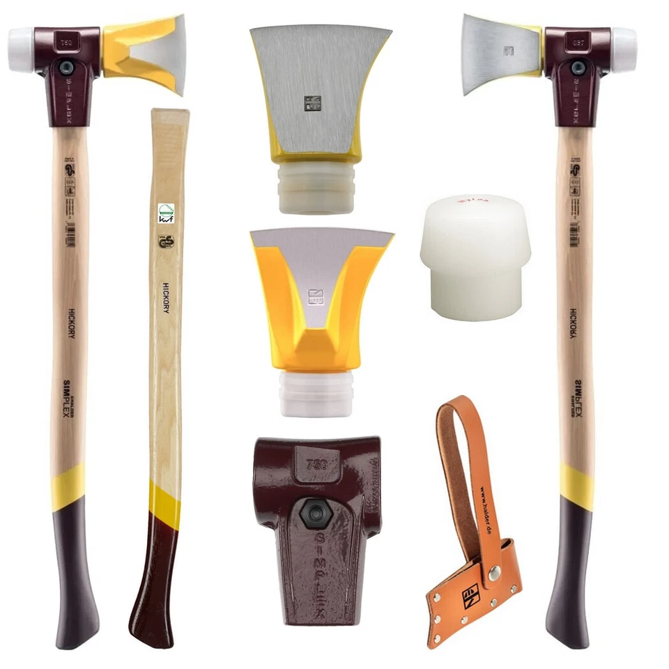 SIMPLEX Spaltaxt Halder 2 in 1 Axt Auswahl Ersatzteil Schonhammer Ersatzkopf