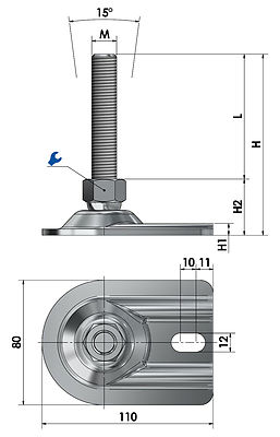 Stellfüße höhenverstellbar M8 50mm Edelstahl Schraubfüße Möbel Industriestecker Stellfüße höhenverstellbar M8 50mm Edelstahl Schraubfüße Möbel Industriestecker