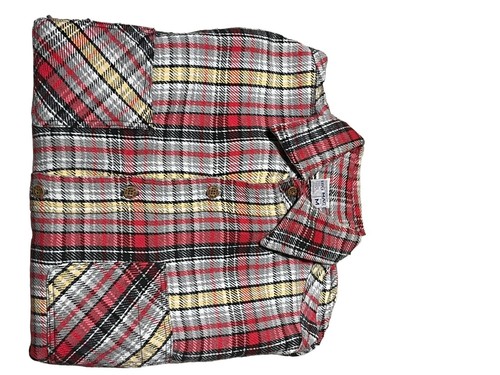 Bid Mac Flannel JC Penneys Vintage 70s Men's Medium Red Yellow Gray